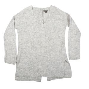 Point Sur Sweater Womens XS Gray Wool Alpaca Longline Tunic Ribbed Button Preppy